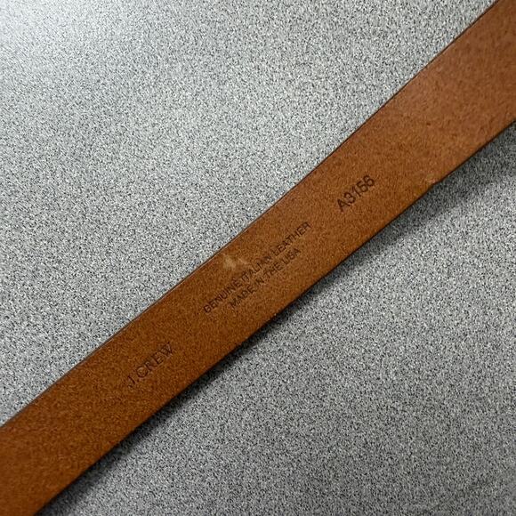 J Crew Leather Belt Womens Medium Tan Brown Brass Buckle Classic Preppy Boho 1" - Picture 7 of 8